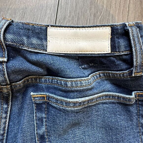 Re/Done Jeans High Rise Ankle Crop Stretch Button Fly ReDone Jeans 30 USA - Picture 12 of 15